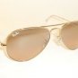 New RAY BAN Aviator Sunglasses Gold Frame RB 3025 001/3E Pink Mirror Lenses 55mm