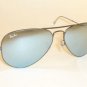 New RAY BAN Aviator Sunglasses Matte Gunmetal  RB 3025 029/30 Silver Mirror 55mm