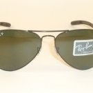 New RAY BAN AVIATOR TECH  Black Frame  RB 8307 002/N5  Polarized Dark Green 58mm