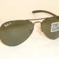 New RAY BAN AVIATOR TECH Black Frame RB 8307 002/N5 Polarized Dark Green 58mm