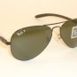 New RAY BAN AVIATOR TECH Black Frame RB 8307 002/N5 Polarized Dark Green 58mm