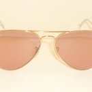 New RAY BAN Aviator Sunglasses Gold Frame RB 3025 001/4B  Glass Pink Lenses 55mm