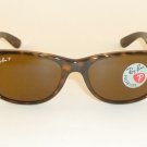 RAY BAN New WAYFARER Brown Frame RB 2132 902/57 Glass POLARIZED 55mm Large