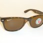 RAY BAN New WAYFARER Brown Frame RB 2132 902/57 Glass POLARIZED 55mm Large