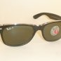 RAY BAN New WAYFARER Black On Transparent  RB 2132 6052/58  Polarized Green 52mm