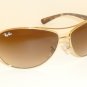 New RAY BAN Sunglasses Gold Frame RB 3386 001/13 Gradient Brown Lenses 63mm
