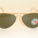 New RAY BAN  FOLDING  Aviator  Gold Frame  RB 3479 001/58  Polarized Lenses 55mm