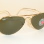 New RAY BAN  FOLDING  Aviator  Gold Frame  RB 3479 001/58  Polarized Lenses 55mm