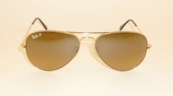 New  RAY BAN  Aviator Sunglasses  Titanium Gold  RB 8041 001/M2  Polarized  55mm