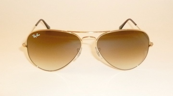New RAY BAN Aviator Sunglasses Gold Frame  RB 3025 001/51  Gradient Brown  62mm