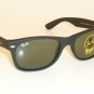 New RAY BAN Sunglasses Matte Black Rubber WAYFARER  RB 2132 622  G-15 Glass 52mm