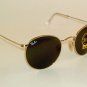 New RAY BAN Sunglasses ROUND METAL RB 3447 001 Gold Frame G-15 Glass Lenses