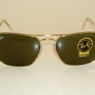 New RAY BAN Sunglasses Gold Frame  CARAVAN  RB 3136 001  G-15 Glass Lenses  55mm