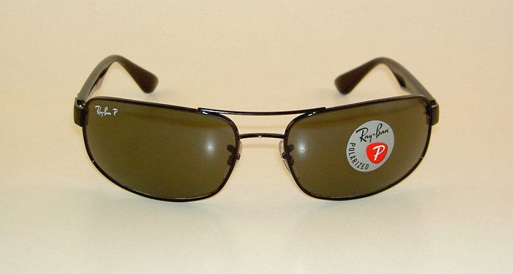 New RAY BAN Sunglasses Black Frame  RB 3445 002/58  Glass Polarized Green Lenses