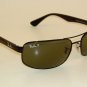 New RAY BAN Sunglasses Black Frame  RB 3445 002/58  Glass Polarized Green Lenses
