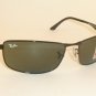 New RAY BAN Sunglasses Black Frame RB 3498 002/71 Green Lenses 64mm