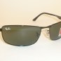 New RAY BAN Sunglasses Black Frame RB 3498 002/71 Green Lenses 64mm