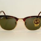 New RAY BAN Sunglasses Tortoise CLUBMASTER  RB 3016 W0366 G-15 Glass Lenses 51mm