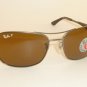New RAY BAN Sunglasses Matte Gunmetal Frame RB 3515 029/83 Polarized Brown