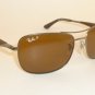 New RAY BAN Sunglasses Matte Gunmetal Frame RB 3515 029/83 Polarized Brown