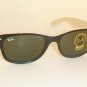 New RAY BAN Sunglasses WAYFARER Top Black On Beige RB 2132 875 G-15 Lens 52mm