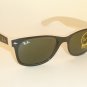 New RAY BAN Sunglasses WAYFARER Top Black On Beige RB 2132 875 G-15 Lens 52mm