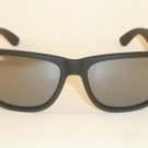 New RAY BAN Justin Sunglasse Matte Black Rubber RB 4165 622/6G  Grey Mirror 51mm