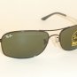 New RAY BAN Sunglasses Black Frame RB 3484 002 G-15 Glass Lenses 63mm