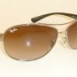 New RAY BAN Sunglasses Gunmetal Frame RB 3386 004/13 Gradient Brown Lenses 67mm