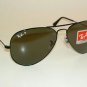New RAY BAN Aviator Sunglasses Glass Polarized Green RB 3025 002/58  Black  58mm