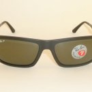 New RAY BAN Sunglasses Matte Black Frame RB 4214 601S/9A Polarized Green Lenses