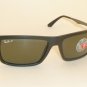 New RAY BAN Sunglasses Matte Black Frame RB 4214 601S/9A Polarized Green Lenses