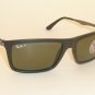 New RAY BAN Sunglasses Matte Black Frame RB 4214 601S/9A Polarized Green Lenses