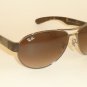 New RAY BAN Sunglasses Gunmetal Frame RB 3509 004/13 Gradient Brown Lenses