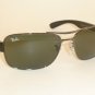 New RAY BAN Sunglasses Gunmetal Frame RB 3522 004/71 Green Lenses 61mm