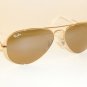 New RAY BAN Aviator Sunglasses Gold Frame RB 3025 001/3K Brown Mirror Lens 55mm