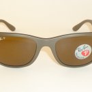 New RAY BAN Sunglasses WAYFARER Liteforce Brown RB 4195 6033/83 Polarized Lenses