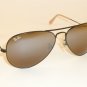 New RAY BAN Aviator Sunglasses Black Frame RB 3025 006/3K Brown Mirror Lens 55mm