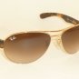 New RAY BAN Sunglasses Gold Frame RB 3509 001/13 Gradient Brown Lenses