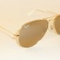 New RAY BAN Aviator Sunglasses Gold Frame RB 3025 001/3K Brown Mirror Lens 62mm