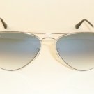 New RAY BAN Aviator Sunglasses Silver Frame  RB 3025 003/3F  Gradient Blue  62mm