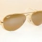 New RAY BAN Aviator Sunglasses Gold Frame RB 3025 001/3K Brown Mirror Lens 58mm