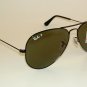 New RAY BAN Aviator Sunglasses Glass Polarized Green RB 3025 002/58 Black 62mm