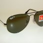 New RAY BAN Aviator Sunglasses Glass Polarized Green RB 3025 002/58 Black 62mm