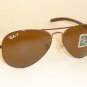 New RAY BAN AVIATOR TECH Brown Frame RB 8307 014/N6 Polarized Brown 55mm