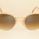 RAY BAN Sunglasses ROUND METAL Matte Gold Frame  RB 3447 112/51  Gradient Brown