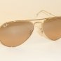 New RAY BAN Aviator Sunglasses Gold Frame RB 3025 001/3E Pink Mirror Lenses 58mm