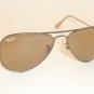 New RAY BAN Sunglasses Small Aviator  Matte Gunmetal  RB 3044 029/53  Brown Lens
