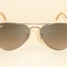 New RAY BAN Aviator Sunglasses Matte Gunmetal  RB 3025 029/71 Gradient Grey 55mm