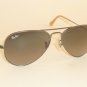 New RAY BAN Aviator Sunglasses Matte Gunmetal  RB 3025 029/71 Gradient Grey 55mm